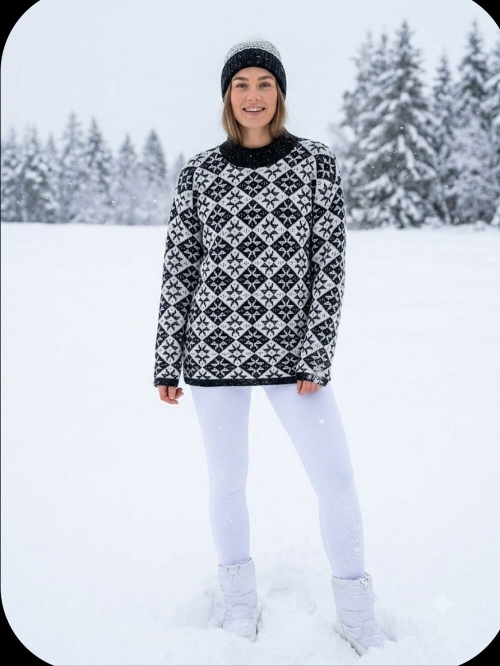 Vtg 80s snowflake glittery Sweater S American Pride USA Pullover